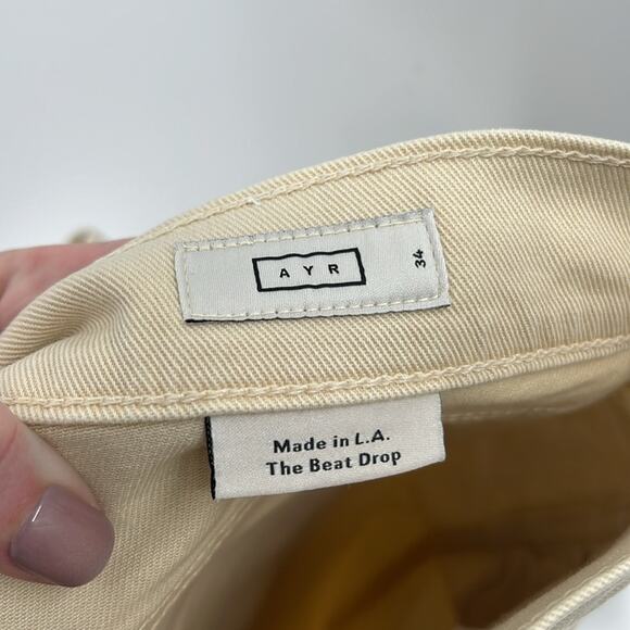 AYR Women's The Beat Drop Barrel Jeans - Straw Hat - 34 - New with tags - Picture 5 of 9